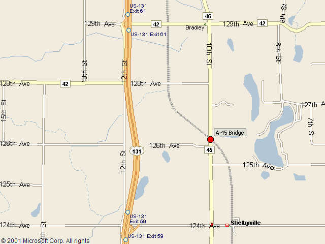 Map showing bridge location.