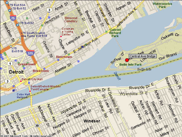 Map showing bridge location.