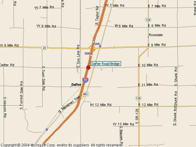 Map showing bridge location.