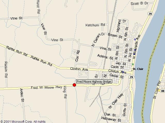 Map showing bridge location.