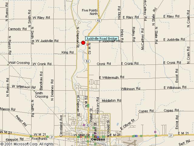 Map showing bridge location.