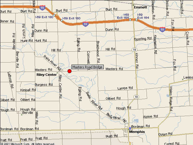 Map showing bridge location.