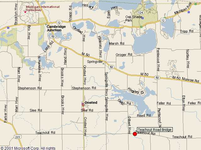 Map showing bridge location.