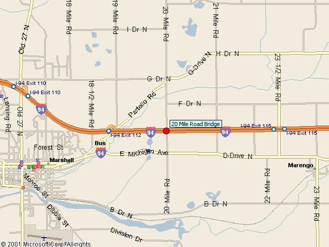 Map showing bridge location.