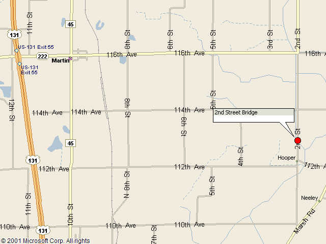 Map showing bridge location.