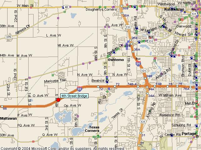 Map showing bridge location.