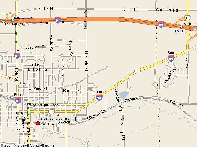 Map showing bridge location.