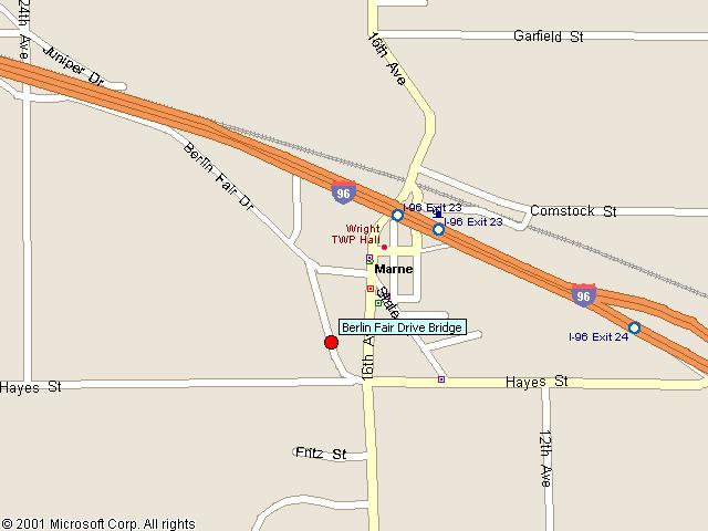 Map showing bridge location.