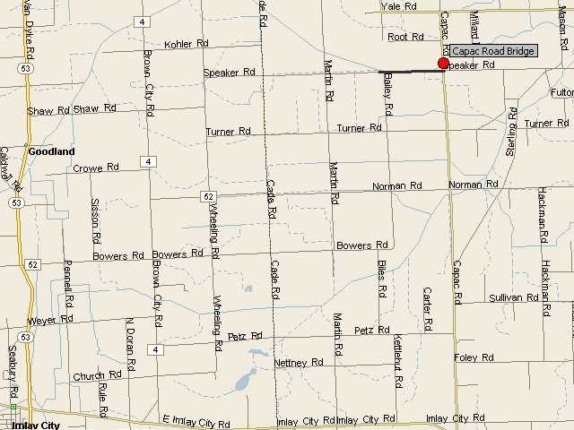Map showing bridge location.