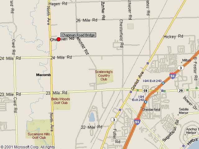 Map showing bridge location.