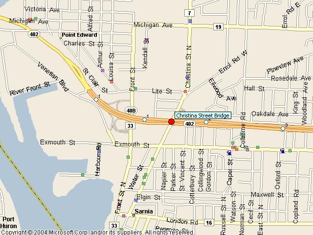 Map showing bridge location.