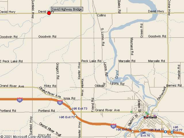 Map showing bridge location.
