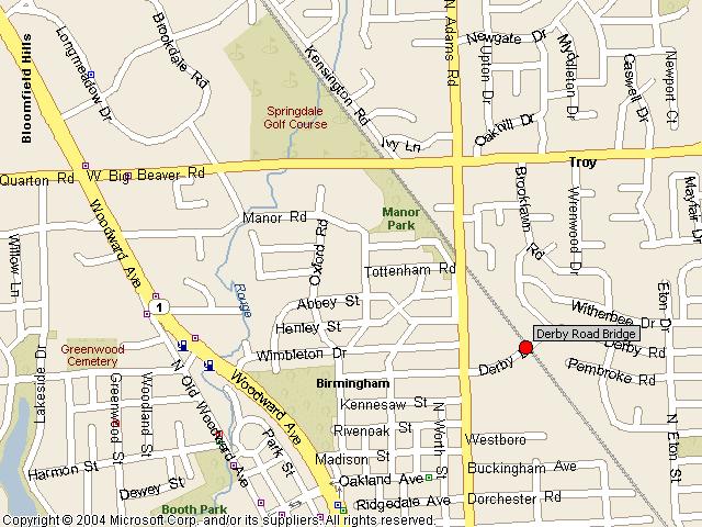 Map showing bridge location.