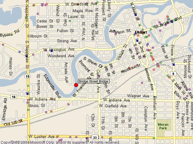 Map showing bridge location.