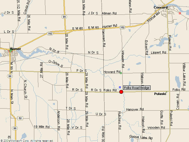 Map showing bridge location.