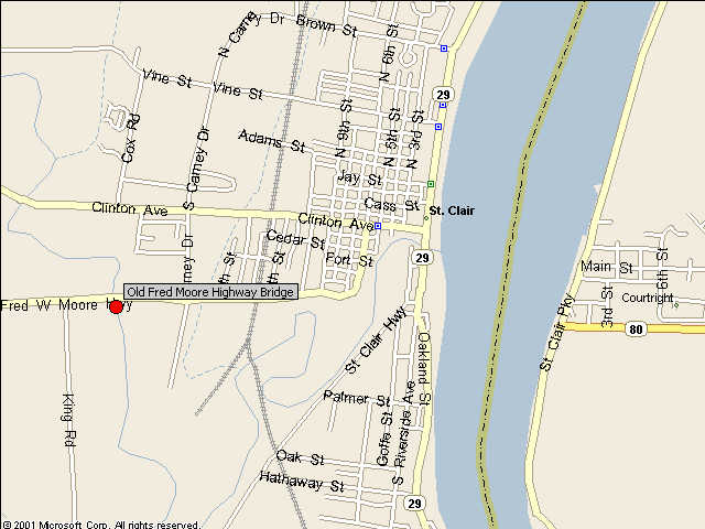 Map showing bridge location.