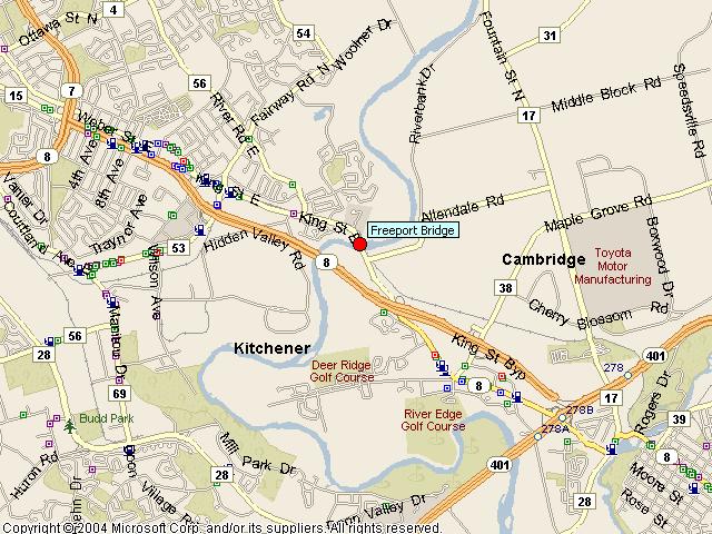 Map showing bridge location.