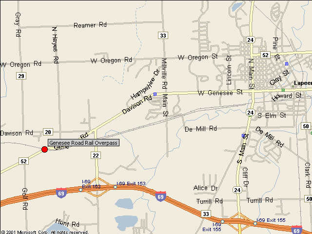 Map showing bridge location.