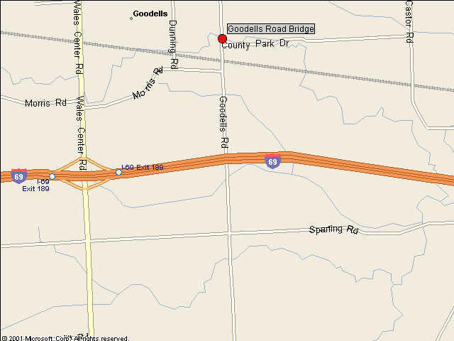Map showing bridge location.