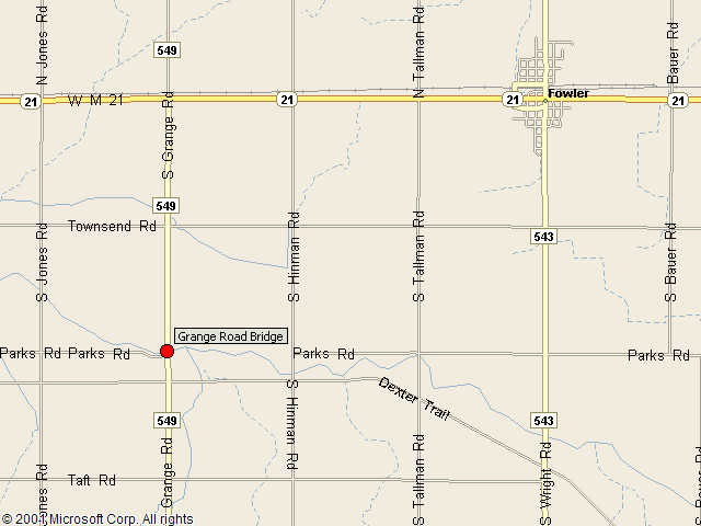 Map showing bridge location.