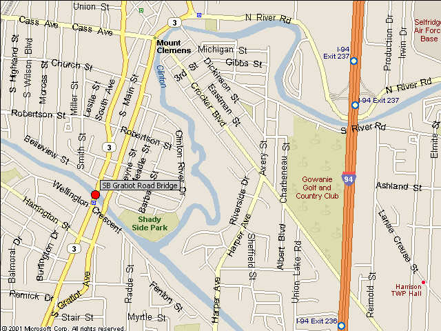 Map showing bridge location.