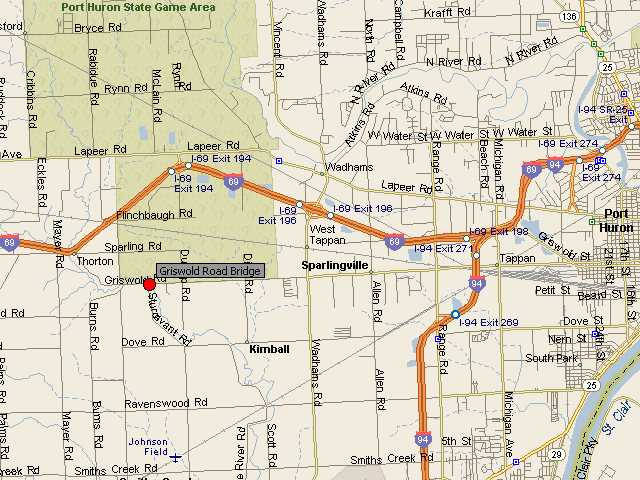 Map showing bridge location.