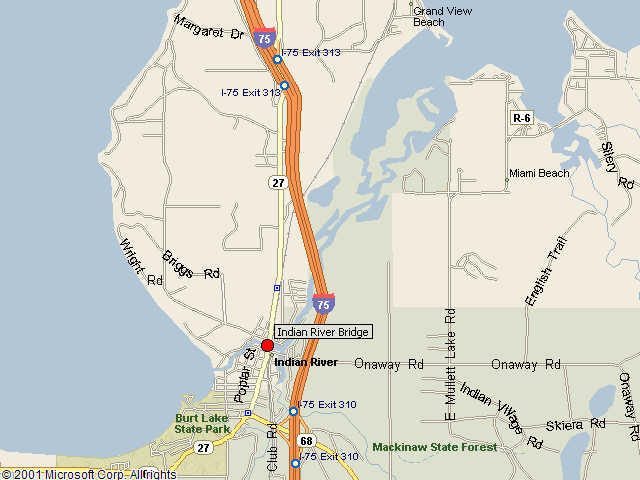 Map showing bridge location.