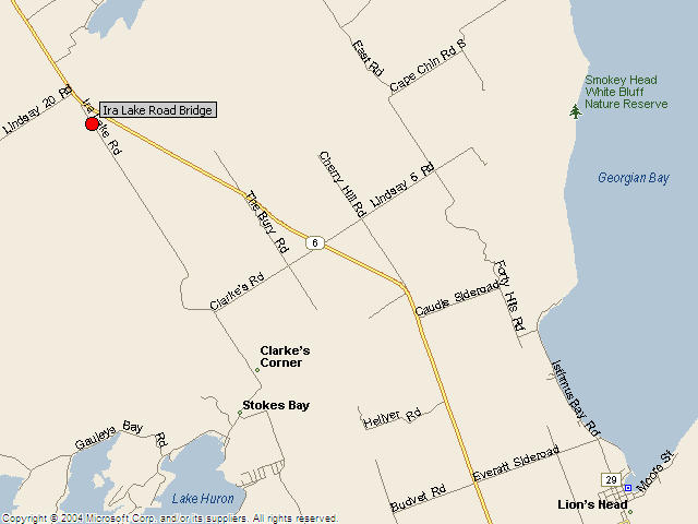Map showing bridge location.