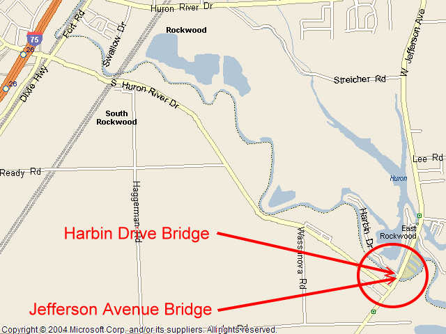 Map showing bridge location.