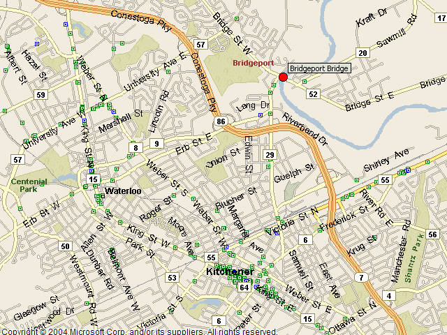 Map showing bridge location.