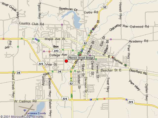 Map showing bridge location.