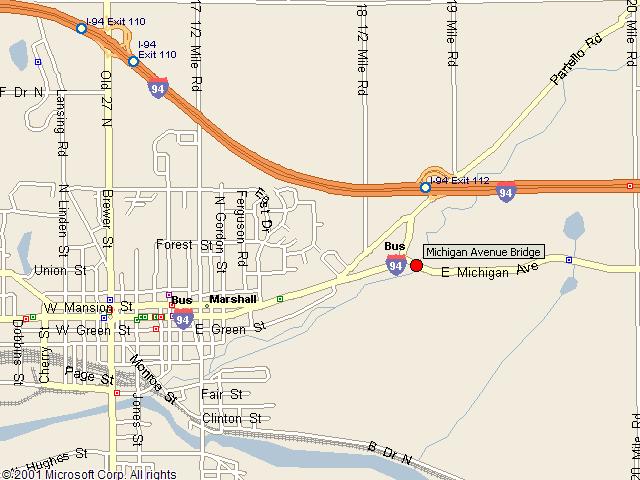 Map showing bridge location.