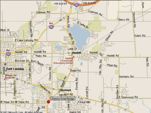 Map showing bridge location.