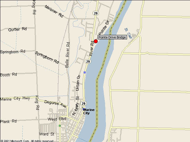 Map showing bridge location.