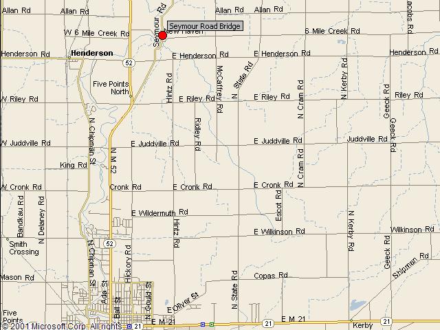 Map showing bridge location.