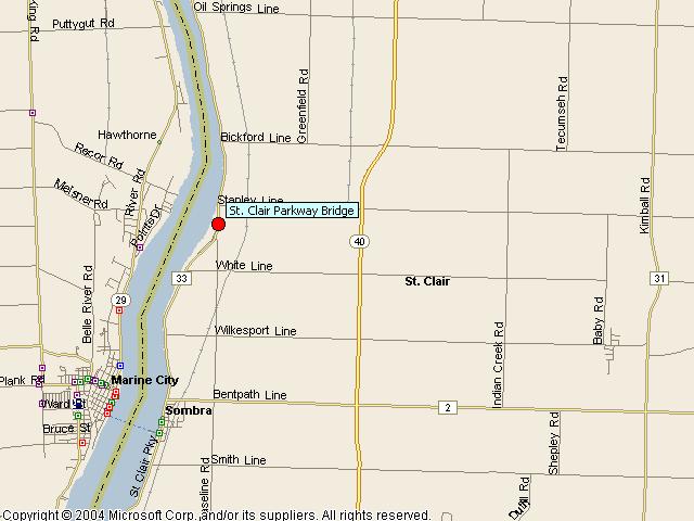 Map showing bridge location.