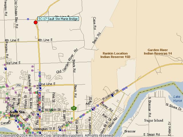 Map showing bridge location.