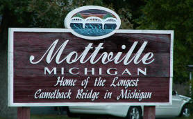 Mottville Michigan - Home of the Longest Camelback Bridge in Michigan
