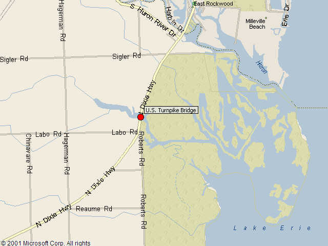 Map showing bridge location.