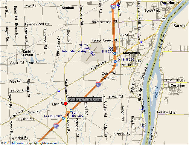 Map showing bridge location.