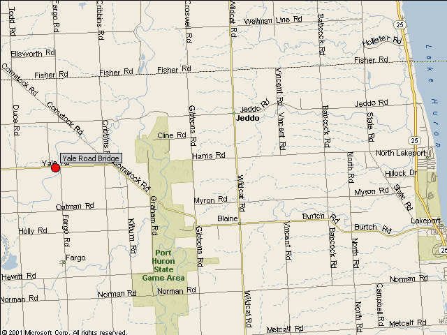 Map showing bridge location.