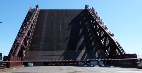 95th Street Bridge In Raised Position