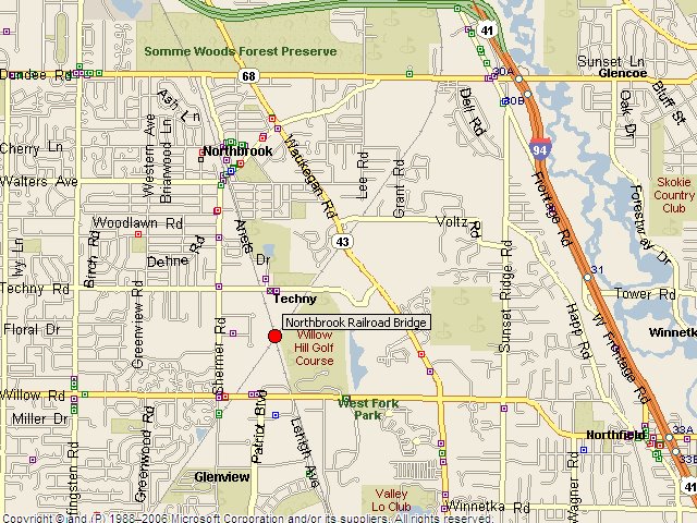 Map showing bridge location