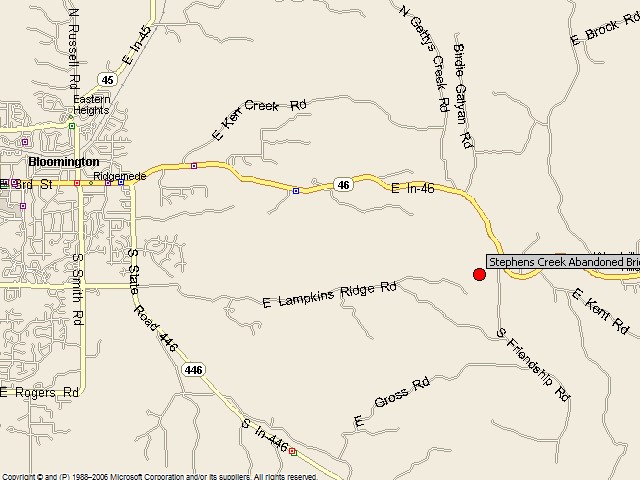 Map showing bridge location.