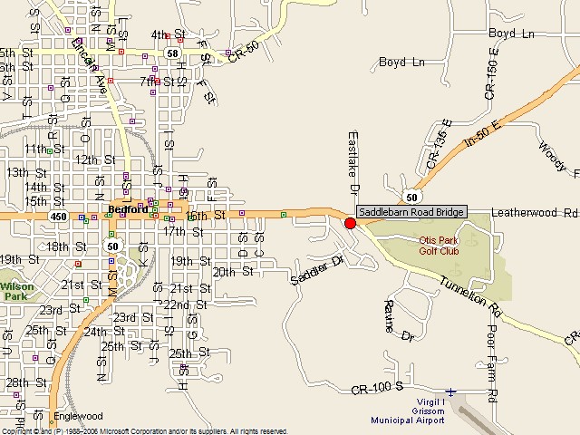 Map showing bridge location.