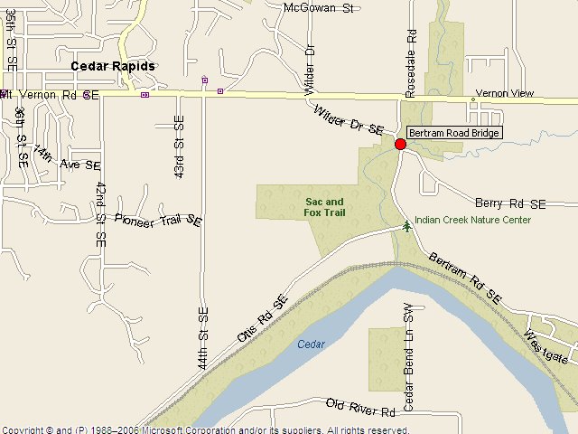 Map showing bridge location.
