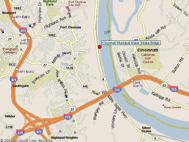 Map showing bridge location.