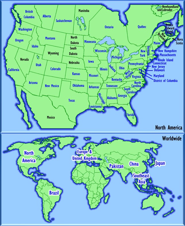 Interactive Map of Available States and Provinces