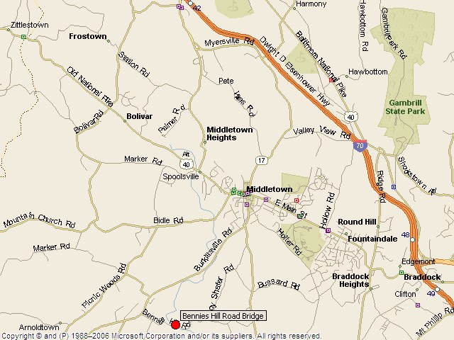 Map showing bridge location.
