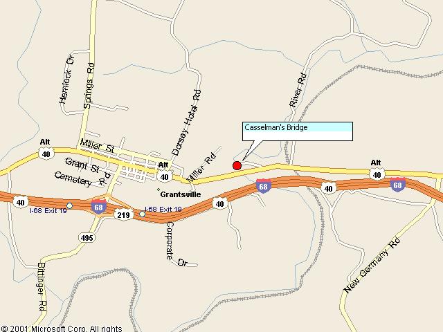 Map showing bridge location.